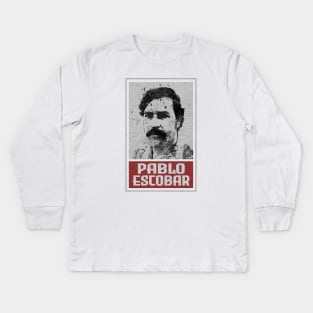 Pablo Escobar Retro Style Mug Banner Kids Long Sleeve T-Shirt